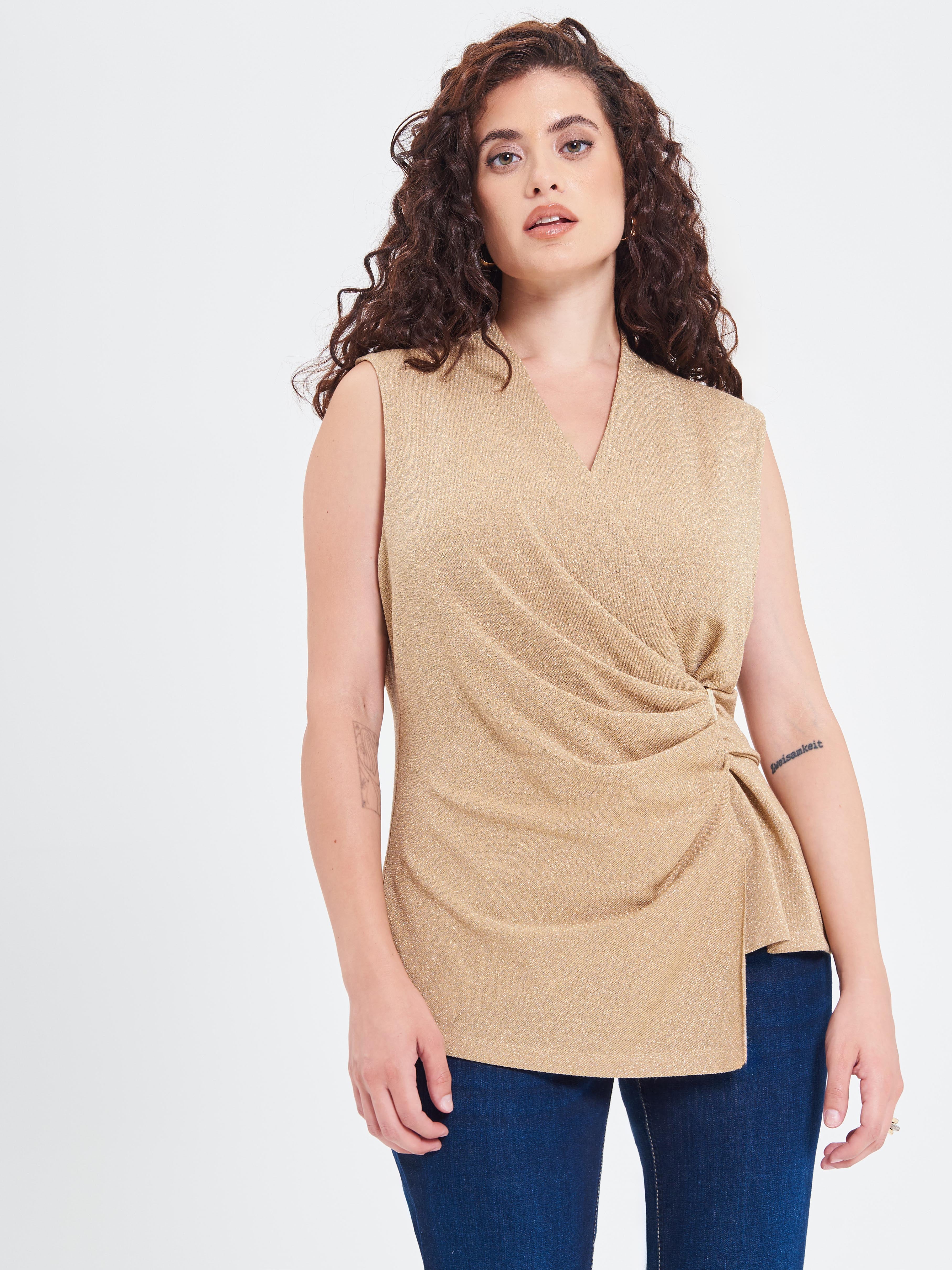 Top Curvy in Lurex Oro Rinascimento – Eleganza Boutique Luxury Brand